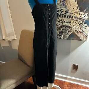 Anthropologie Black Button-Front Jumpsuit